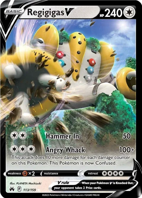 Regigigas V #113/159 Holofoil Pokémon card from Crown Zenith