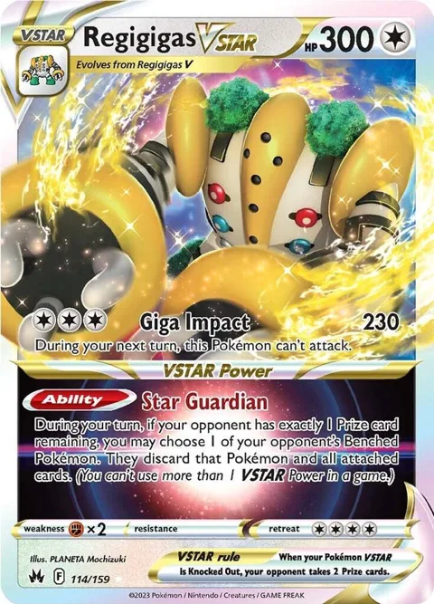 Regigigas VSTAR #114/159 Holofoil Pokémon card from Crown Zenith