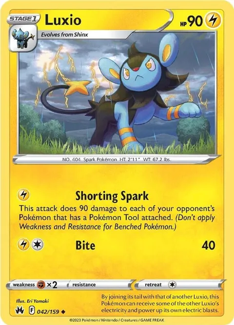 Luxio 42 #042/159 Pokémon card from Crown Zenith
