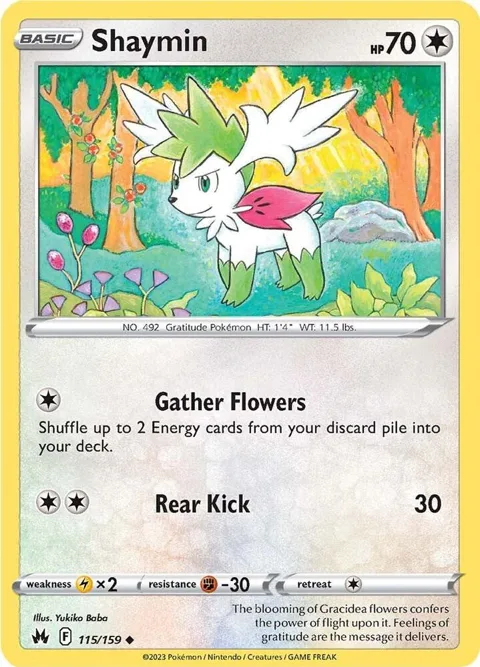 Shaymin #115/159 Pokémon card from Crown Zenith