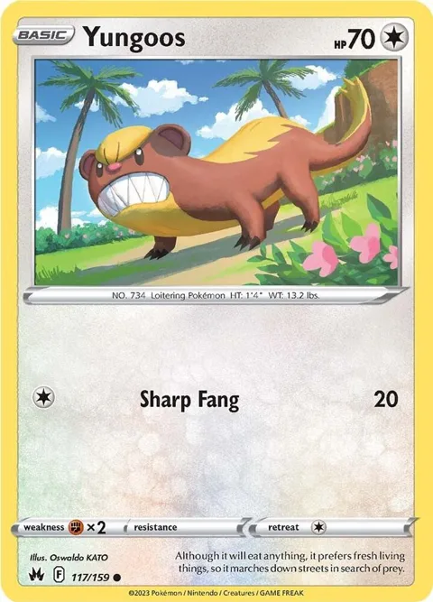 Yungoos #117/159 Pokémon card from Crown Zenith