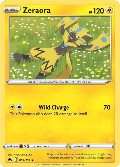 Zeraora #052/159 Pokémon card from Crown Zenith