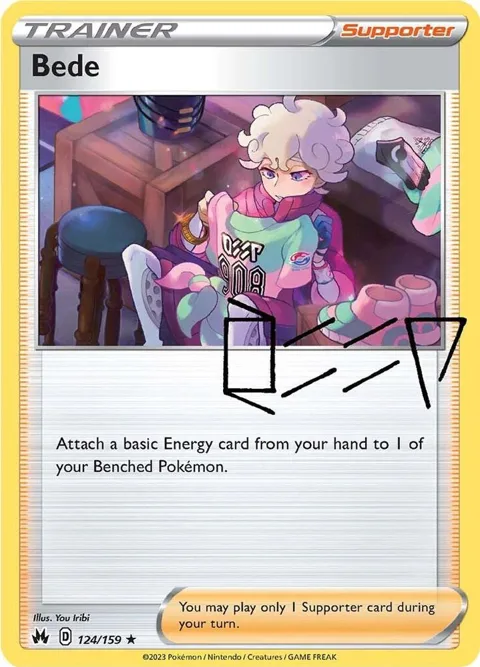 Bede #124/159 Holofoil Pokémon card from Crown Zenith
