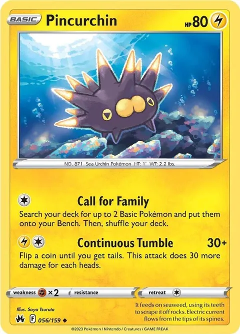 Pincurchin #056/159 Pokémon card from Crown Zenith