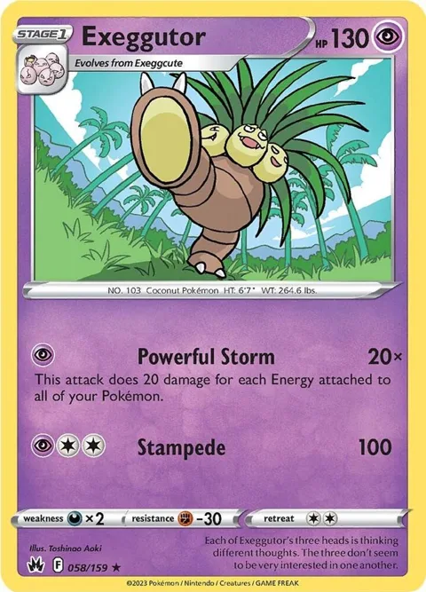 Exeggutor #058/159 Pokémon card from Crown Zenith