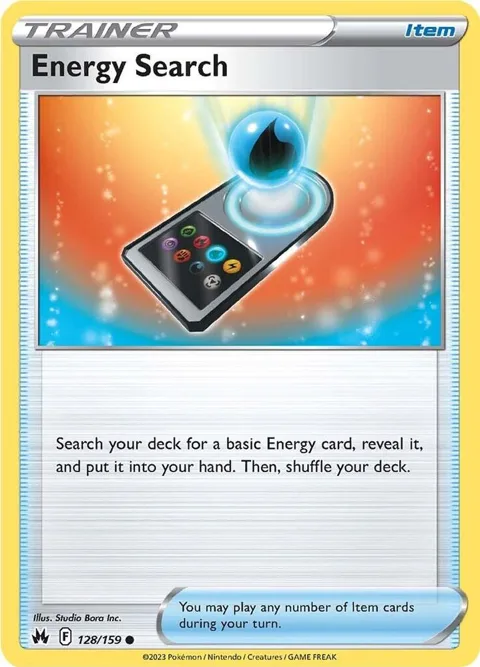 Energy Search #128/159 Reverse Holofoil Pokémon card from Crown Zenith