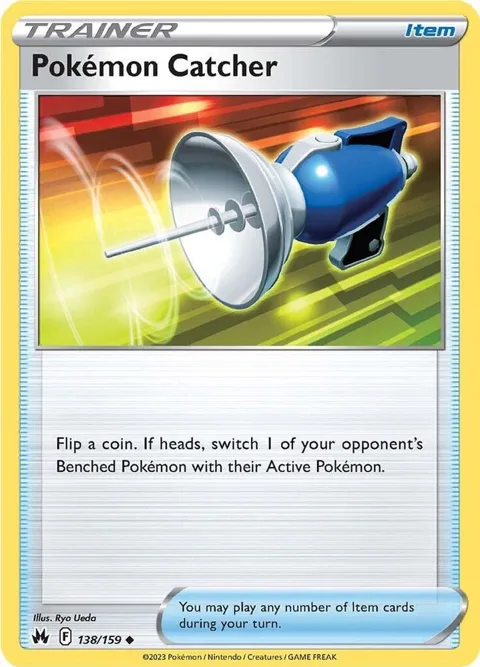 Pokemon Catcher #138/159 Reverse Holofoil Pokémon card from Crown Zenith