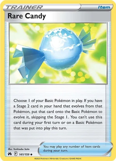 Rare Candy #141/159 Reverse Holofoil Pokémon card from Crown Zenith