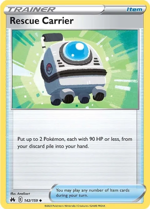 Rescue Carrier #142/159 Pokémon card from Crown Zenith
