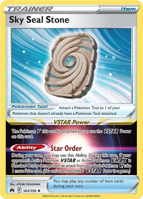 Sky Seal Stone #143/159 Holofoil Pokémon card from Crown Zenith