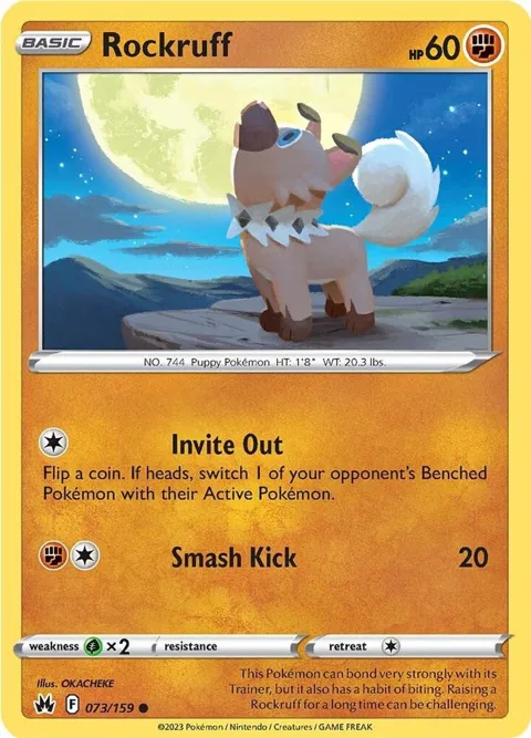 Rockruff #073/159 Pokémon card from Crown Zenith
