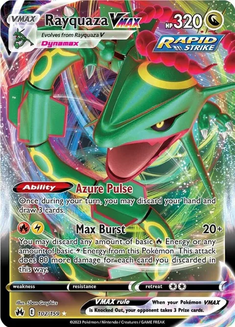 Rayquaza VMAX 102 #102/159 Holofoil Pokémon card from Crown Zenith