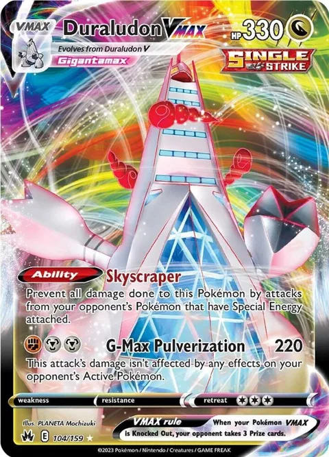 Duraludon VMAX #104/159 Holofoil Pokémon card from Crown Zenith