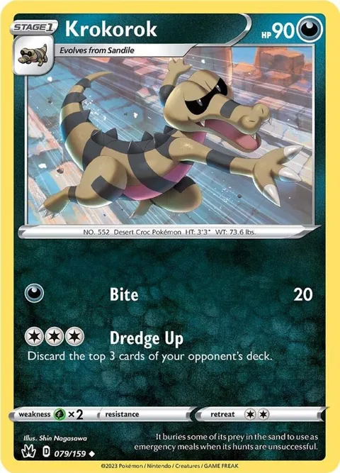 Krokorok #079/159 Pokémon card from Crown Zenith