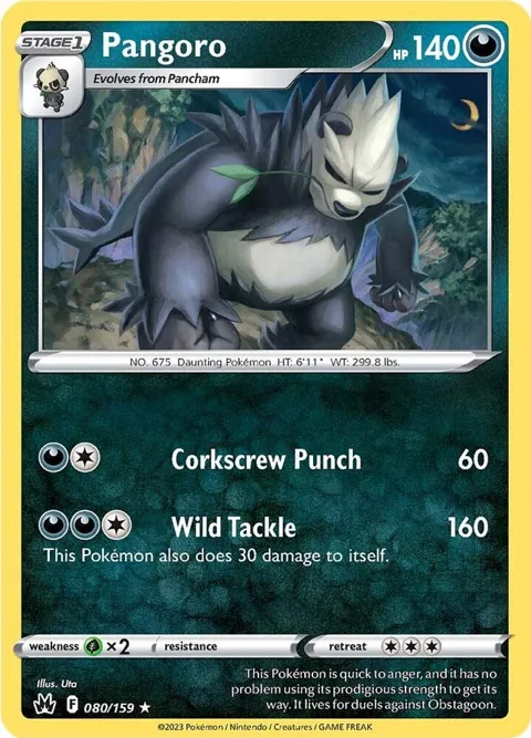 Pangoro #080/159 Reverse Holofoil Pokémon card from Crown Zenith