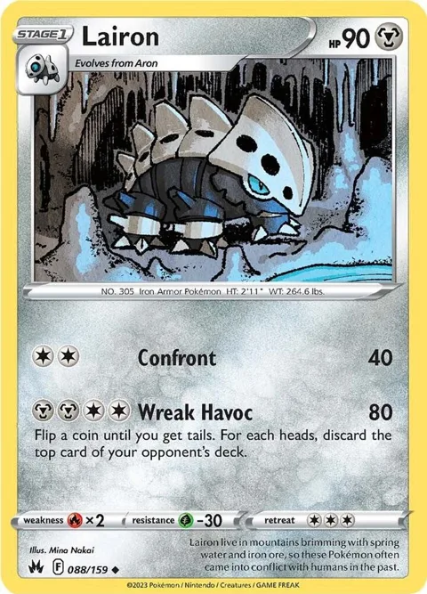 Lairon #088/159 Pokémon card from Crown Zenith