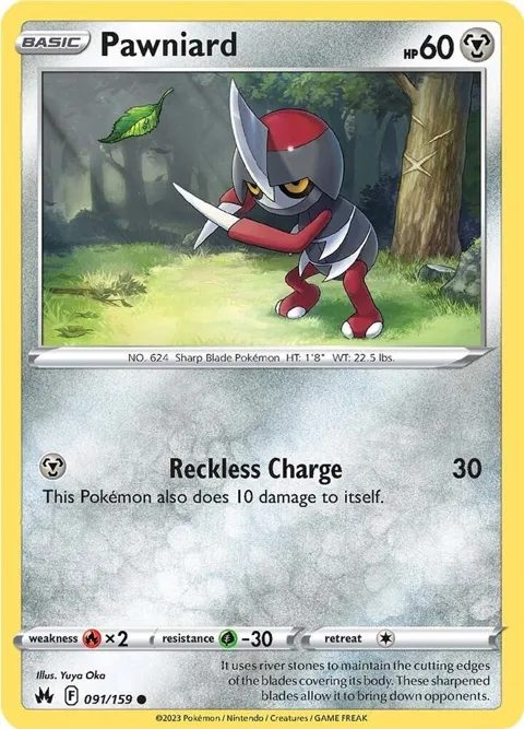 Pawniard 91 #091/159 Pokémon card from Crown Zenith