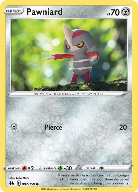 Pawniard 92 #092/159 Pokémon card from Crown Zenith