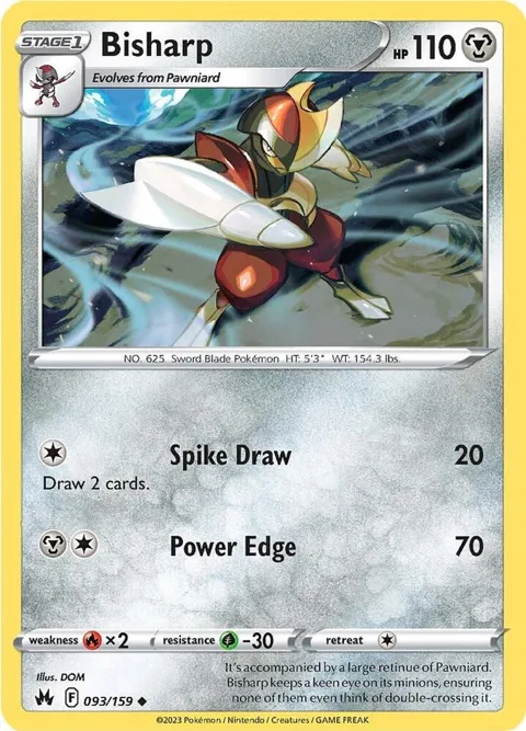 Bisharp #093/159 Reverse Holofoil Pokémon card from Crown Zenith