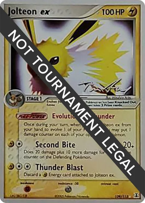 Jolteon ex - 2007 Tom Roos #109/113 Pokémon card from World Championship Decks