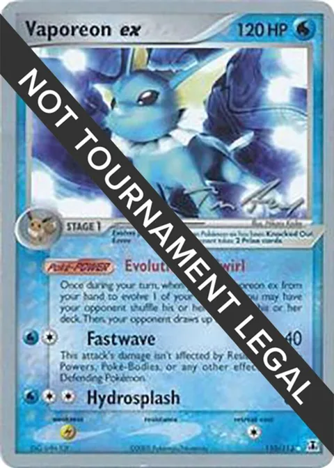 Vaporeon ex - 2007 Tom Roos #110/113 Pokémon card from World Championship Decks