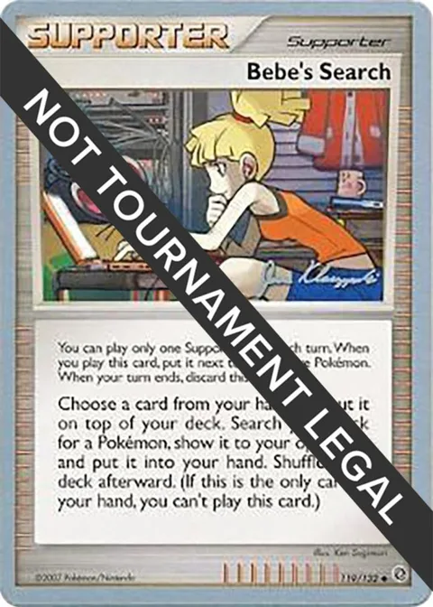 Bebe's Search - 2008 Jason Klaczynski #119/132 Pokémon card from World Championship Decks