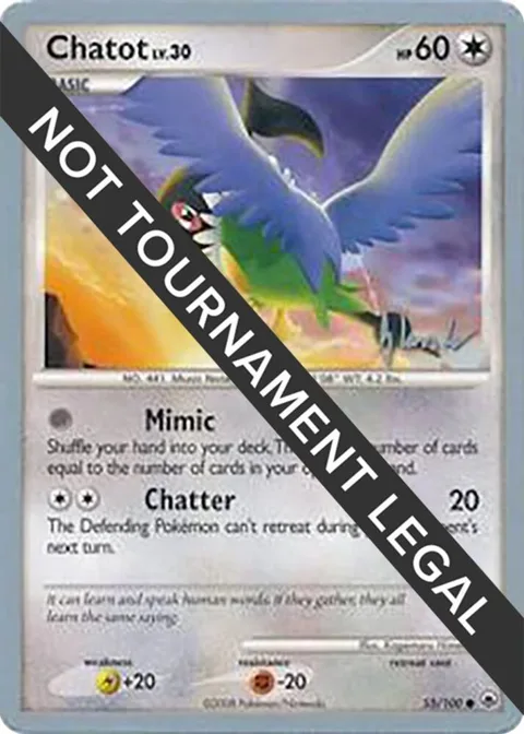Chatot - 2008 Dylan Lefavour #55/100 Pokémon card from World Championship Decks