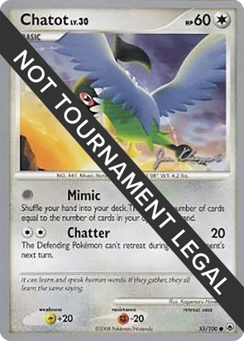 Chatot - 2008 Jason Klaczynski #55/100 Pokémon card from World Championship Decks