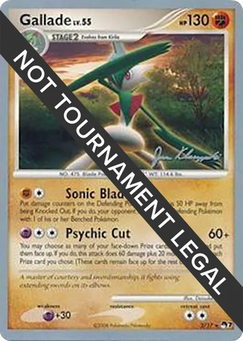 Gallade - 2008 Jason Klaczynski #2/17 Pokémon card from World Championship Decks