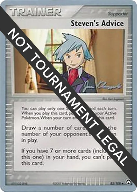 Steven's Advice - 2008 Jason Klaczynski #83/108 Pokémon card from World Championship Decks