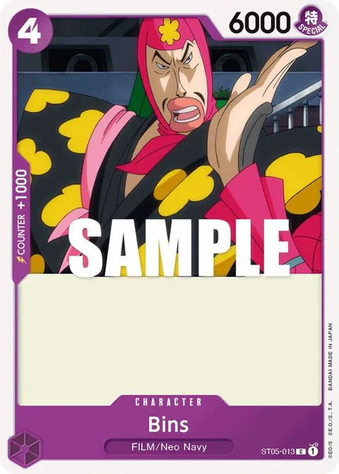 Bins ST05-013 One Piece card from Starter Deck 5: Film Edition