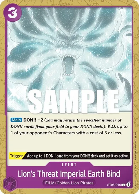 Lion's Threat Imperial Earth Bind ST05-016 One Piece card from Starter Deck 5: Film Edition