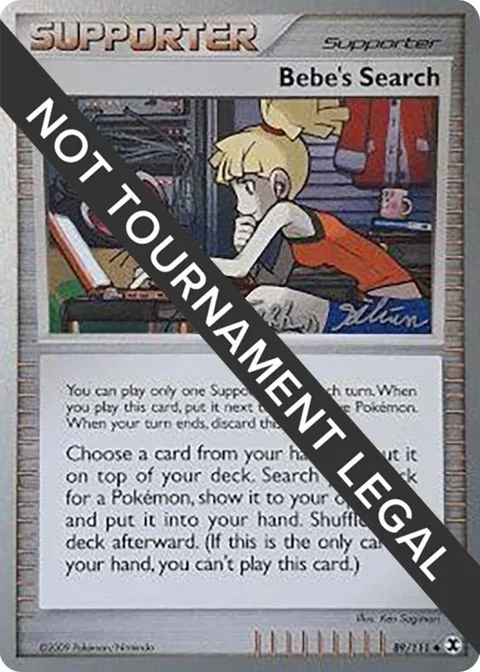 Bebe's Search - 2009 Stephen Silvestro #89/111 Pokémon card from World Championship Decks
