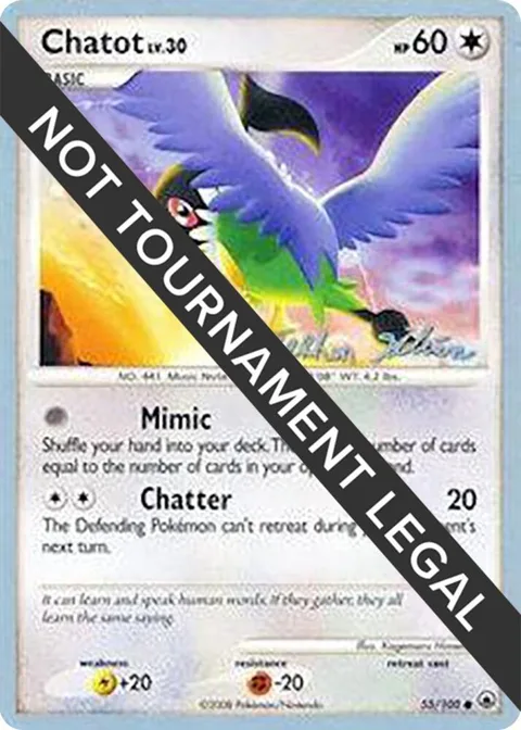 Chatot - 2009 Stephen Silvestro #55/100 Pokémon card from World Championship Decks