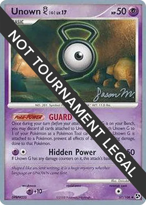 Unown [G] - 2009 Jason Martinez #57/106 Pokémon card from World Championship Decks