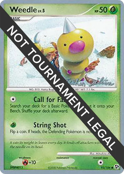 Weedle - 2009 Stephen Silvestro #93/106 Pokémon card from World Championship Decks
