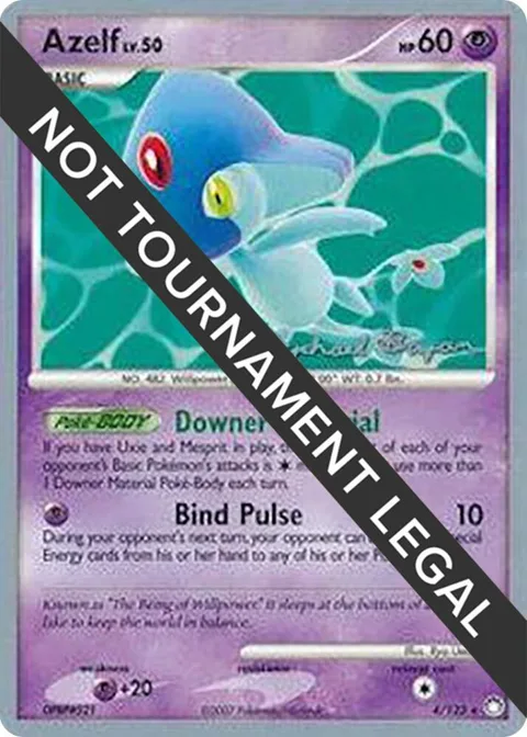 Azelf 4 - 2010 Mychael Bryan #4/123 Pokémon card from World Championship Decks