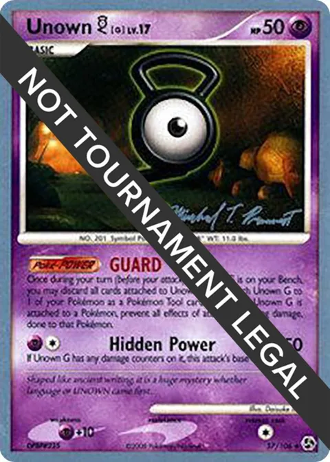 Unown [G] - 2010 Michael Pramawat #57/106 Pokémon card from World Championship Decks