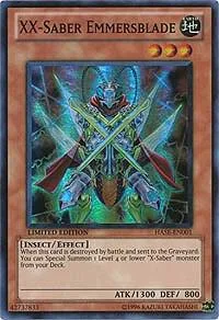 XX-Saber Emmersblade HASE-EN001 Yu-Gi-Oh card from Hidden Arsenal 4