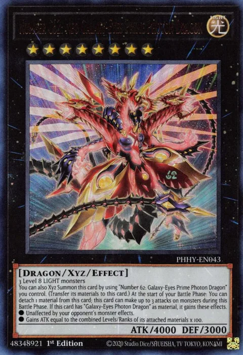 Number C62: Neo Galaxy-Eyes Prime Photon Dragon PHHY-EN043 Yu-Gi-Oh card from Photon Hypernova