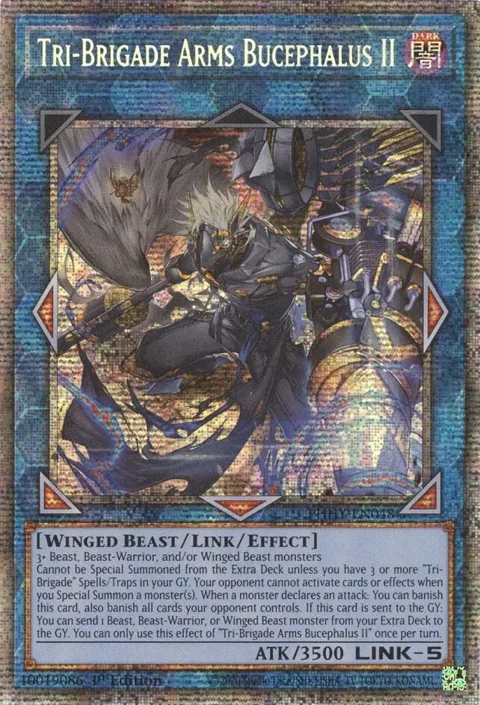Tri-Brigade Arms Bucephalus II Starlight Rare PHHY-EN048 Yu-Gi-Oh card from Photon Hypernova