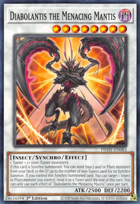 Diabolantis the Menacing Mantis PHHY-EN083 Yu-Gi-Oh card from Photon Hypernova