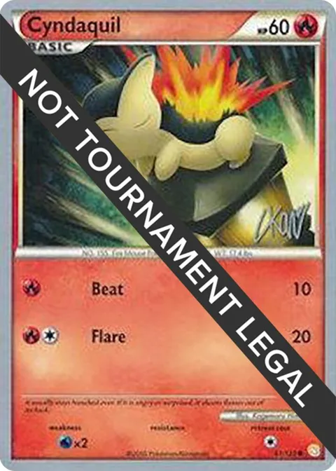 Cyndaquil - 2011 Christopher Kan #61/123 Pokémon card from World Championship Decks