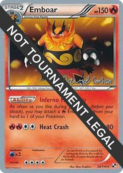 Emboar - 2011 David Cohen #20/114 Pokémon card from World Championship Decks