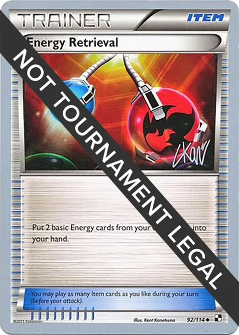 Energy Retrieval - 2011 Christopher Kan #92/114 Pokémon card from World Championship Decks