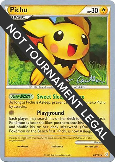 Pichu - 2011 Ross Cawthon #28/123 Pokémon card from World Championship Decks
