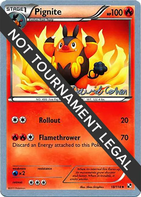 Pignite - 2011 David Cohen #18/114 Pokémon card from World Championship Decks