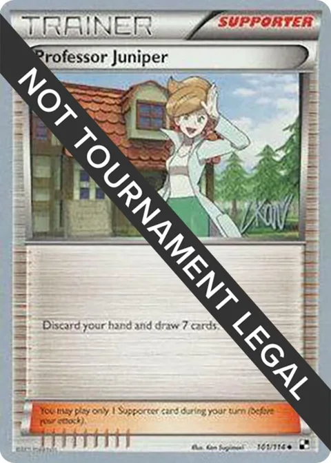 Professor Juniper - 2011 Christopher Kan #101/114 Pokémon card from World Championship Decks