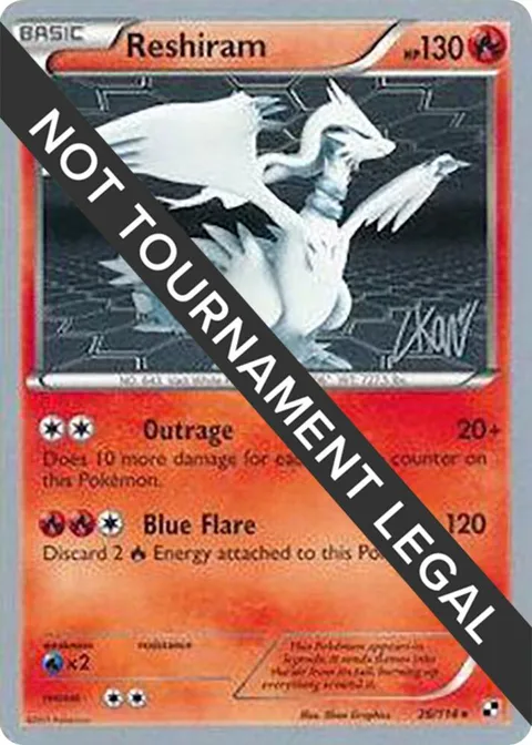 Reshiram - 2011 Christopher Kan #26/114 Pokémon card from World Championship Decks