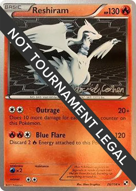 Reshiram - 2011 David Cohen #26/114 Pokémon card from World Championship Decks